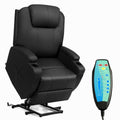 Black Heated Vibration Massage Power Recliner W2790