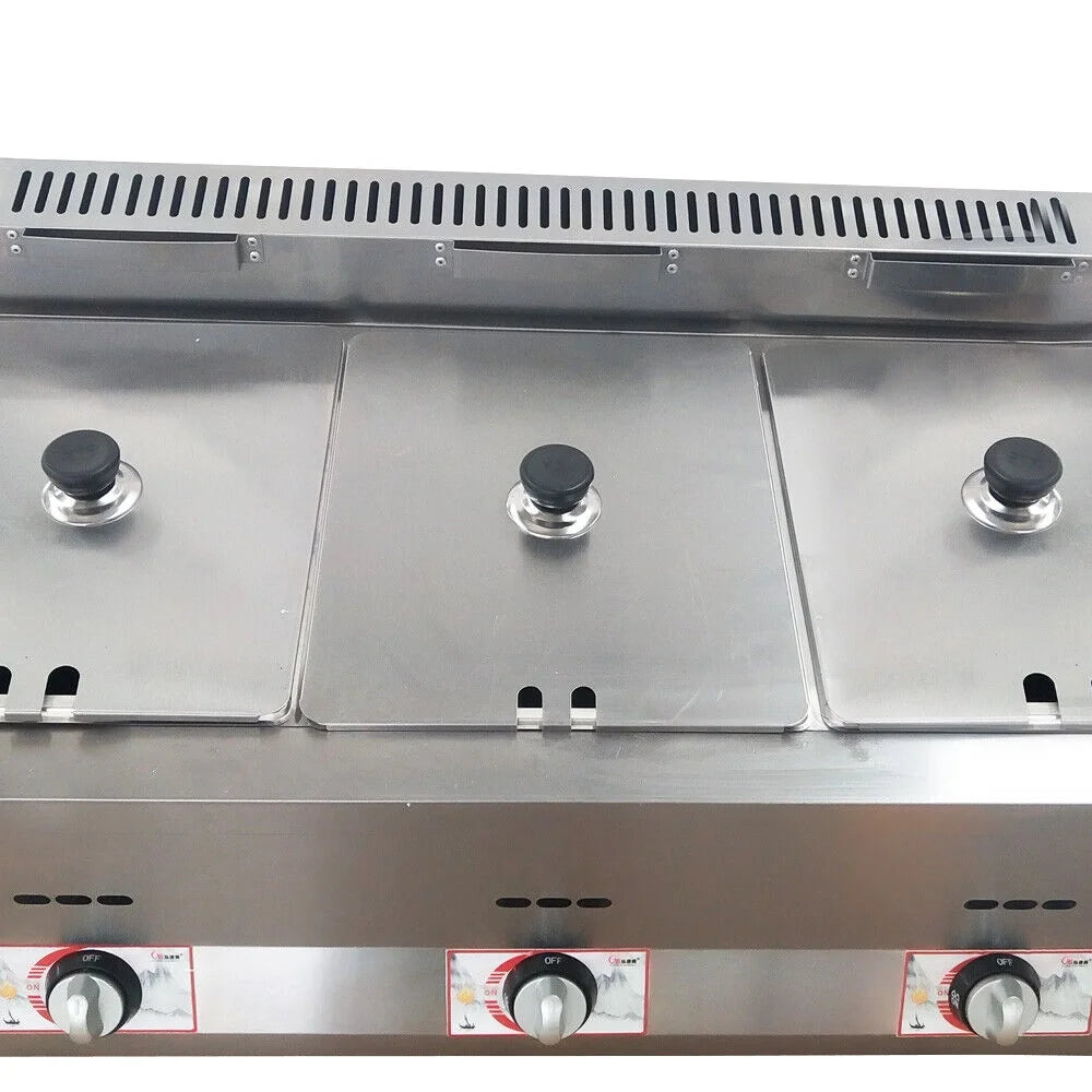 Stainless Steel Commercial Countertop Deep Gas Fryer 12/16L A166