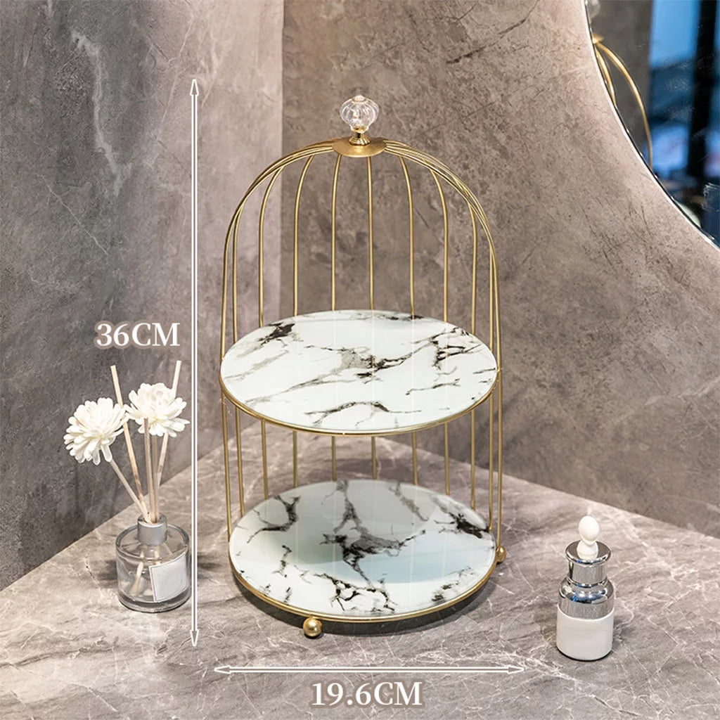 2 Tier Iron Wire Cosmetic Makeup Organizer J235