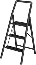 2 Step Folding Ladder Black Aluminium H88507