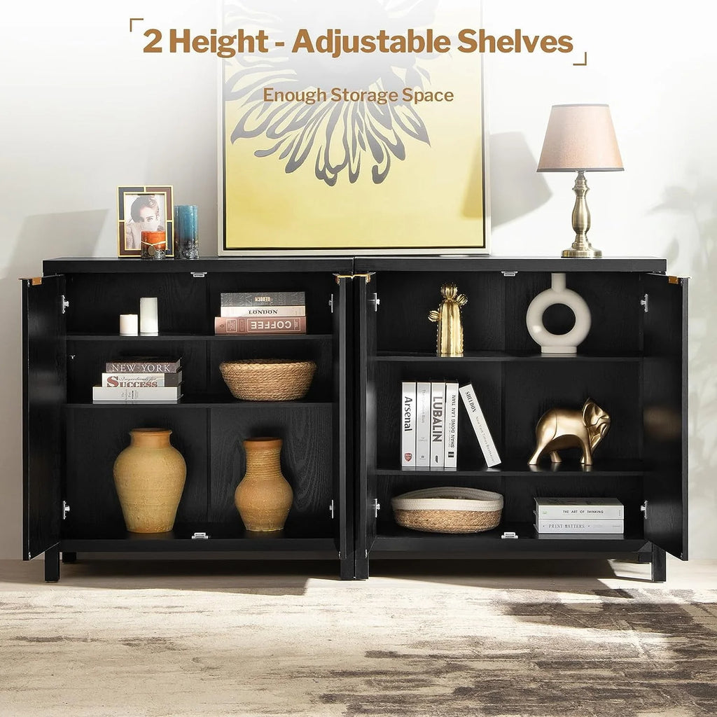 Set of 2 Rattan Cabinet with Doors W58980