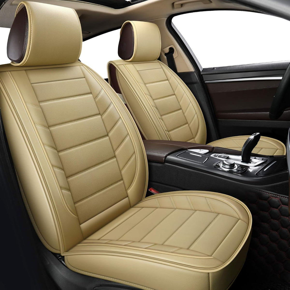 Black 2 PCS Front Seat Covers E433