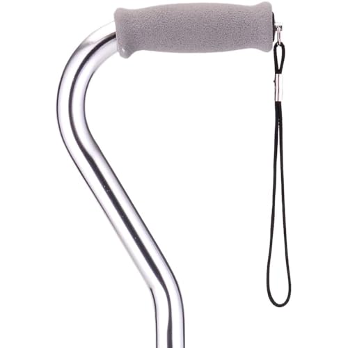Black Lightweight Adjustable Walking Cane with Offset Handle O40886