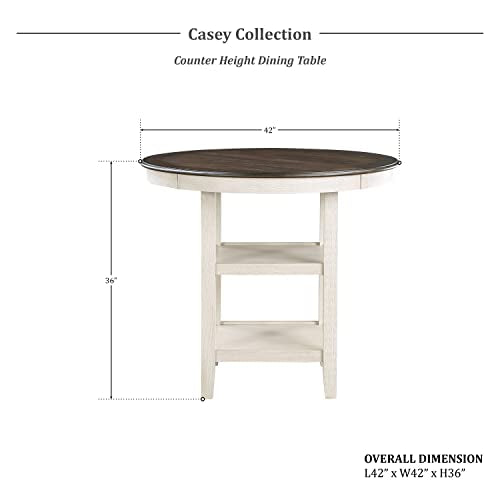 Brown/Antique White Round Dining Table L242