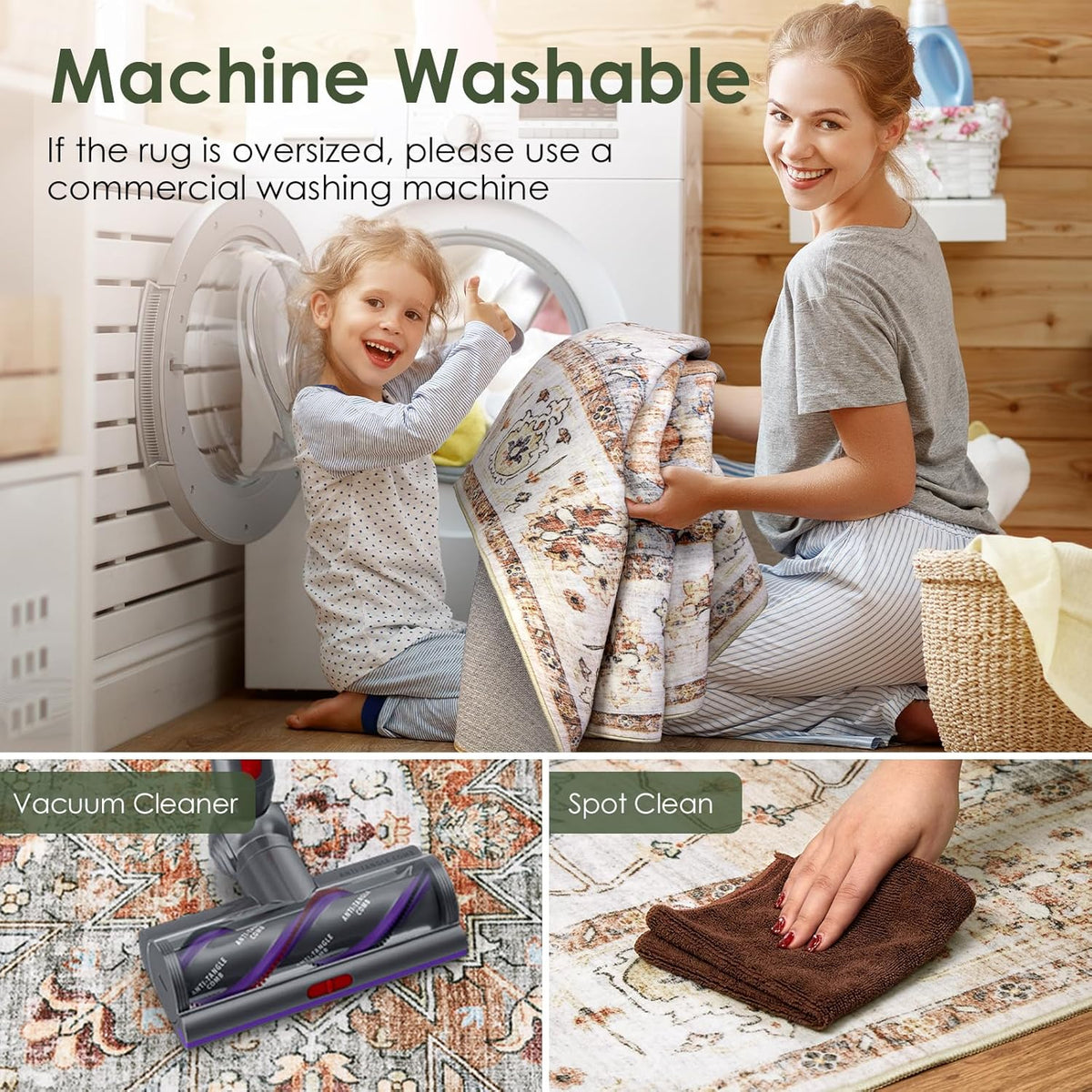 9x12 Washable Low-Pile Area Rug A596