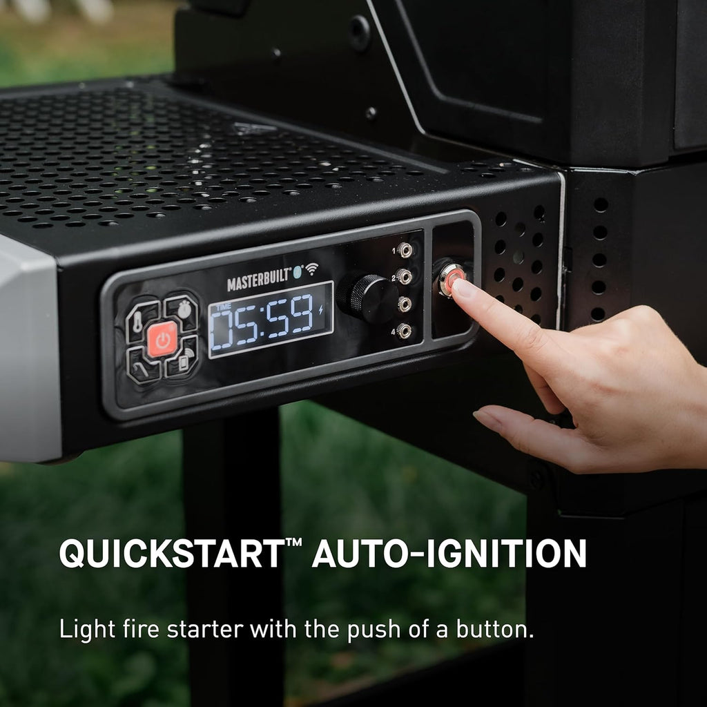 Black Digital Charcoal Grill and Smoker Combo O9947