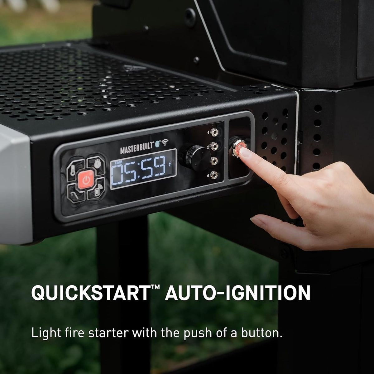 Black Digital Charcoal Grill and Smoker Combo O9947