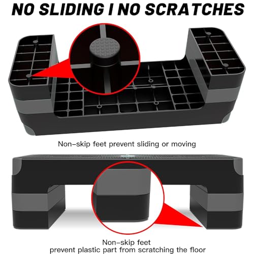 Adjustable Aerobic Step Platform, 26.5" Step Deck with 4” 6” 8” Risers E793