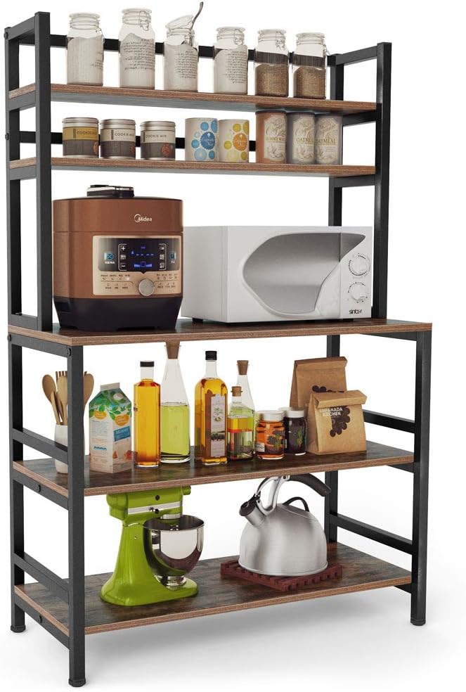 5-Tier Kitchen Bakers Rack with Hutch Q248007