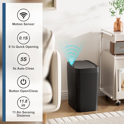 2.7 Gal Automatic Touchless Plastic Trash Can with Lid O96522
