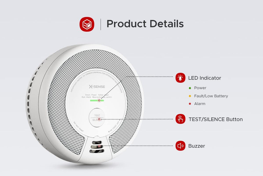 Wireless Interconnected Combination Smoke and Carbon Monoxide Detector, 10-Year Battery Powered, Pack of 6 K57202