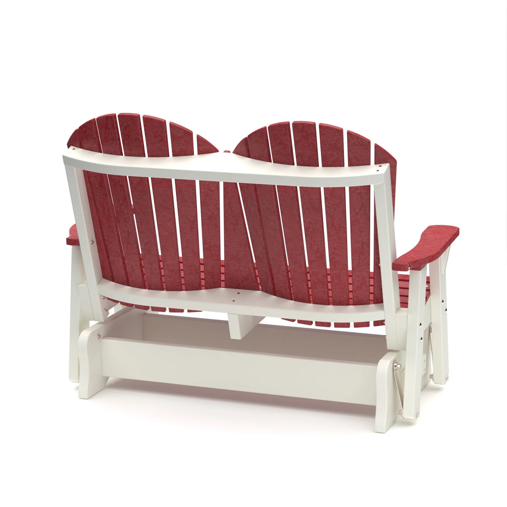 Cherrywood and White Weather Resistant Poly Outdoor Glider M42582