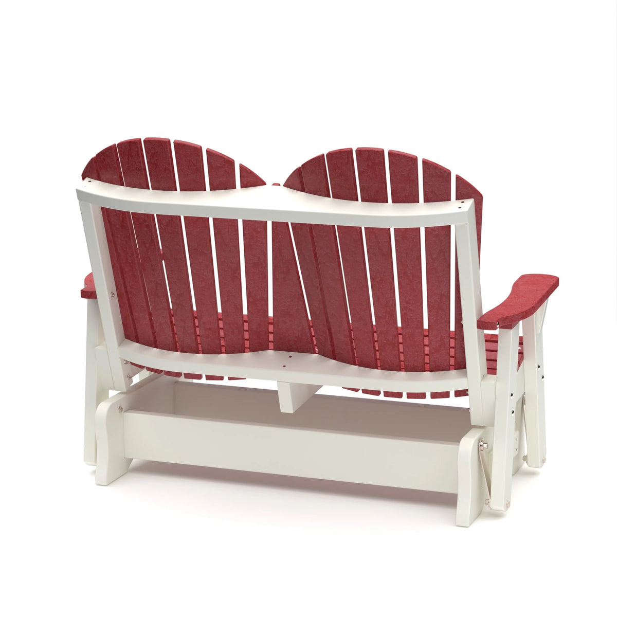 Cherrywood and White Weather Resistant Poly Outdoor Glider M42582