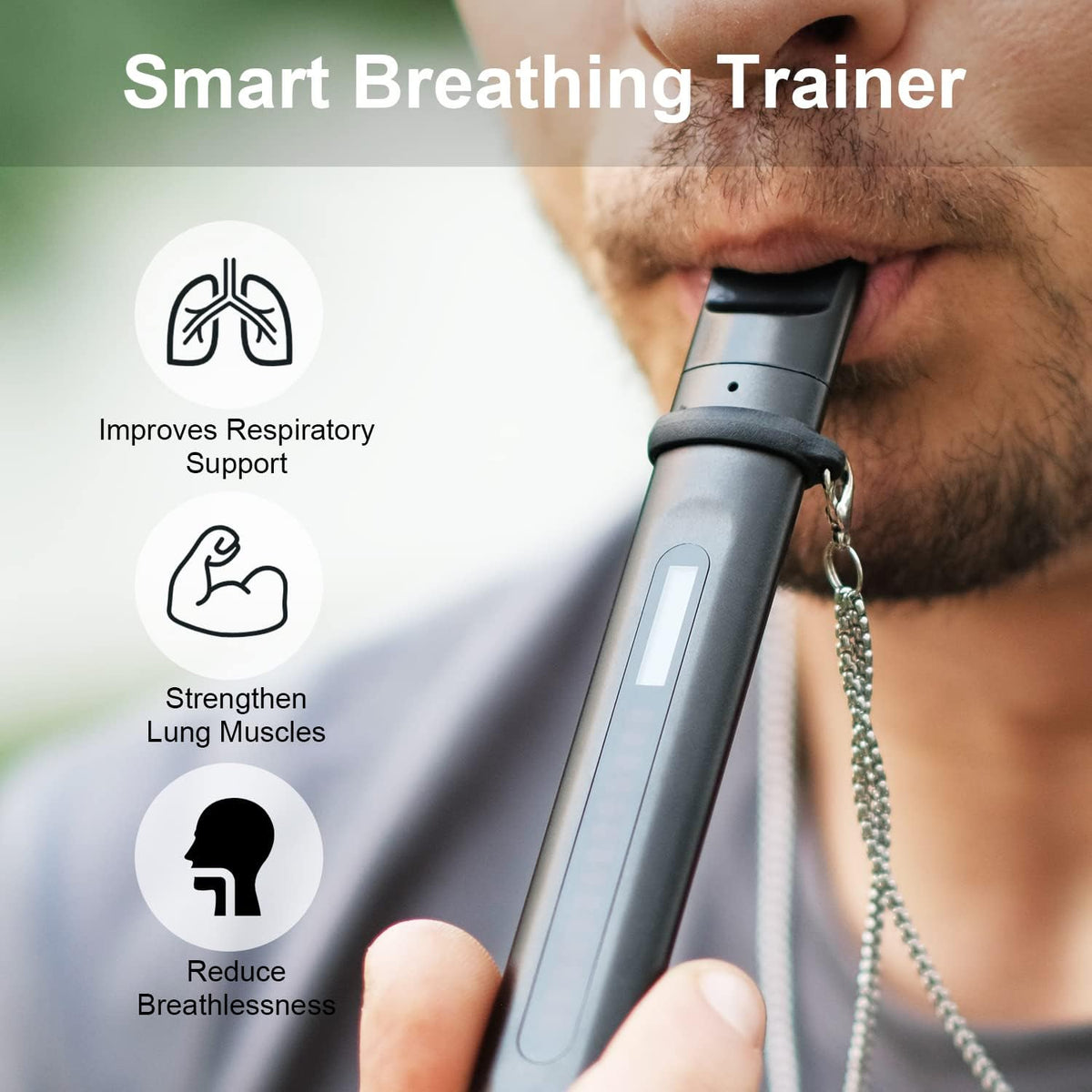 Breathing Training Device, Respiratory Muscle Training, Pack of 2 H706435