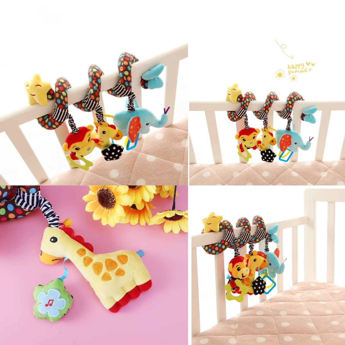 Infant Baby Activity Spiral Stroller Toy Plush Toy F833