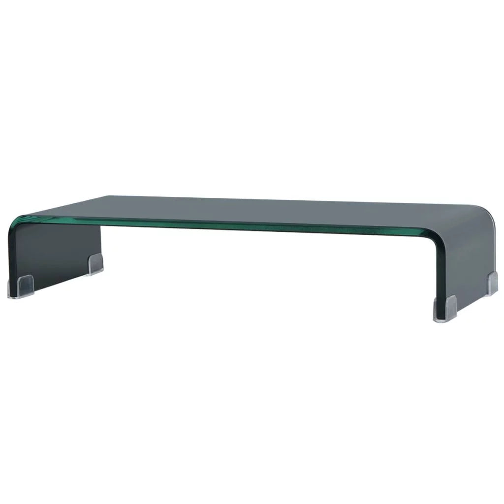 Black Tempered Glass Corner TV Stand H8458