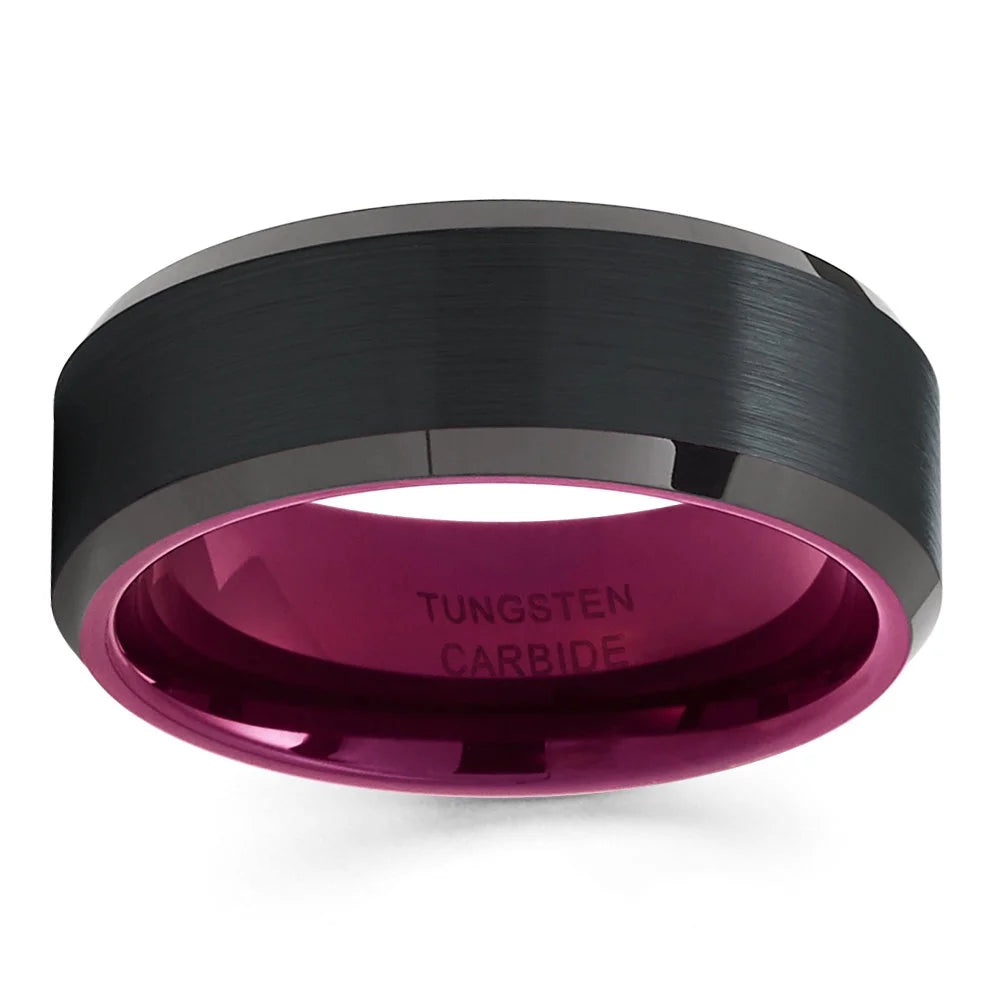 Black Tungsten Wedding Band Ring O635510