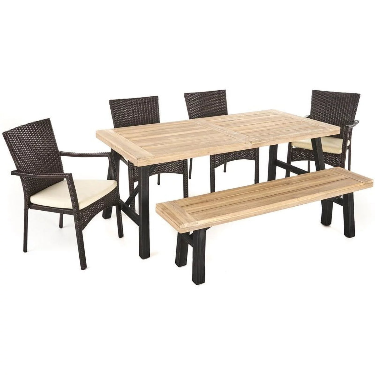6 Piece Wood Top Patio Dining Set R3853