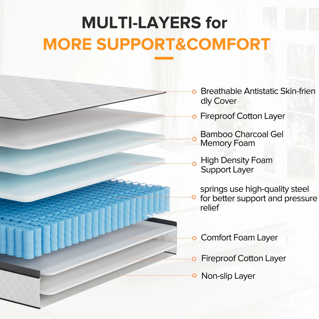12 Inch Memory Foam Innerspring Hybrid Queen Mattress G813