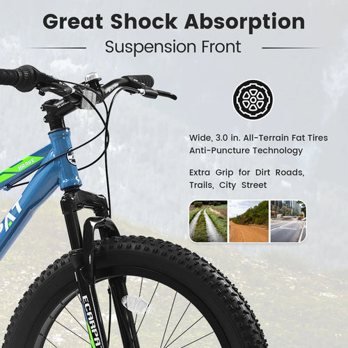 24 inch Fat Tire Bike with 7-Speed and Dual-Disc Brakes W7635