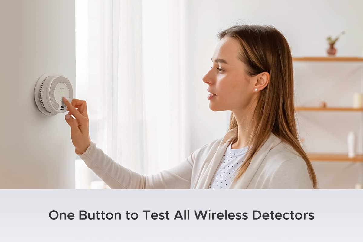 Wireless Interconnected Combination Smoke and Carbon Monoxide Detector, 10-Year Battery Powered, Pack of 6 K57202