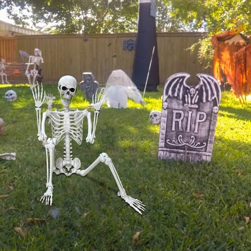 5.4Ft Posable Life Size Human Skeleton with Movable Joints U288951