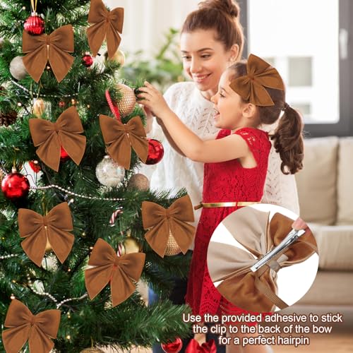 24 Pcs Mini Velvet Bows with Clips B2243