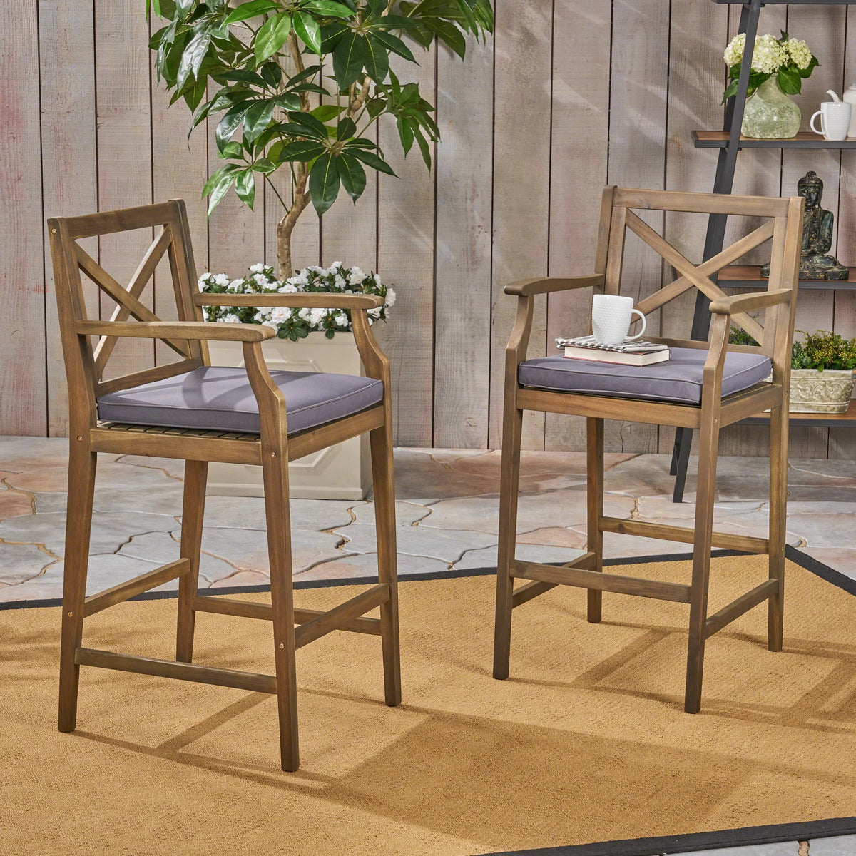 Acacia Wood Barstool J291110