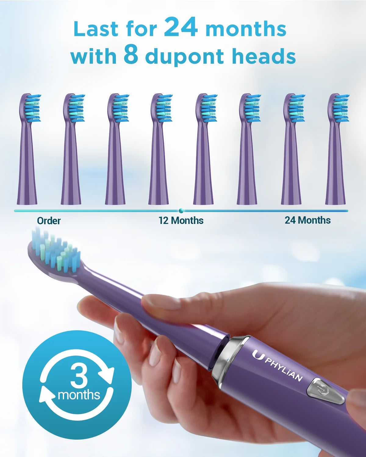Sonic Electric Toothbrush with 8 Brush Heads C36157