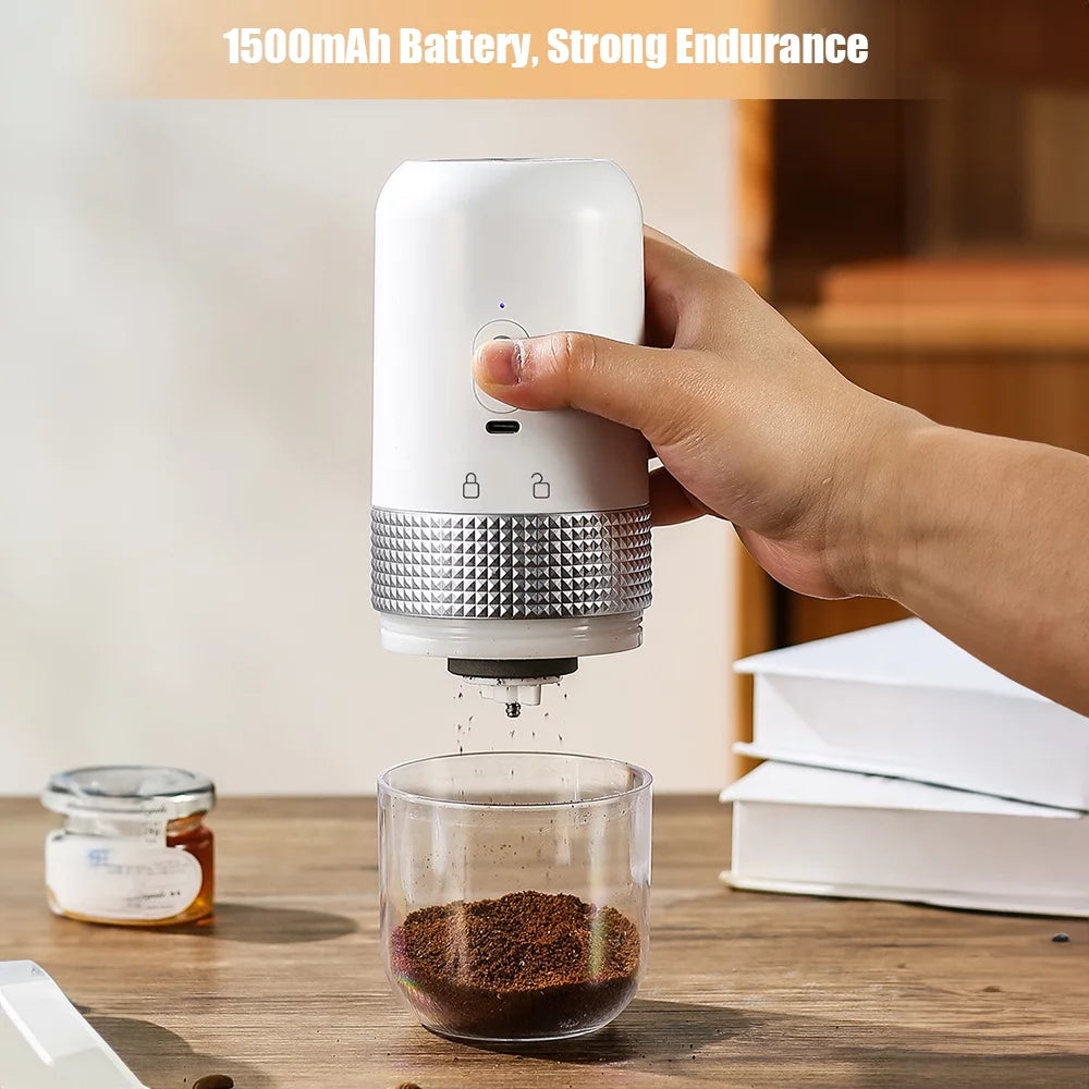 Portable Electric Burr Coffee Grinder 13W 200ml USB Rechargeable Adjustable Cordless P200