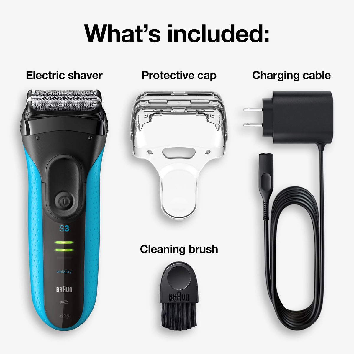 Rechargeable Wet Dry Electric Shaver with Precision Trimmer F424