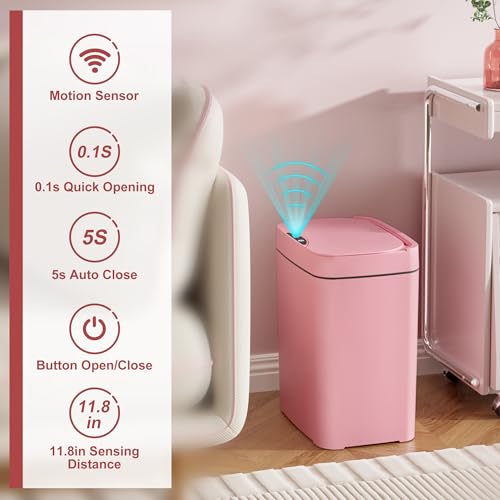 2.7 Gal Automatic Touchless Plastic Trash Can with Lid O96522