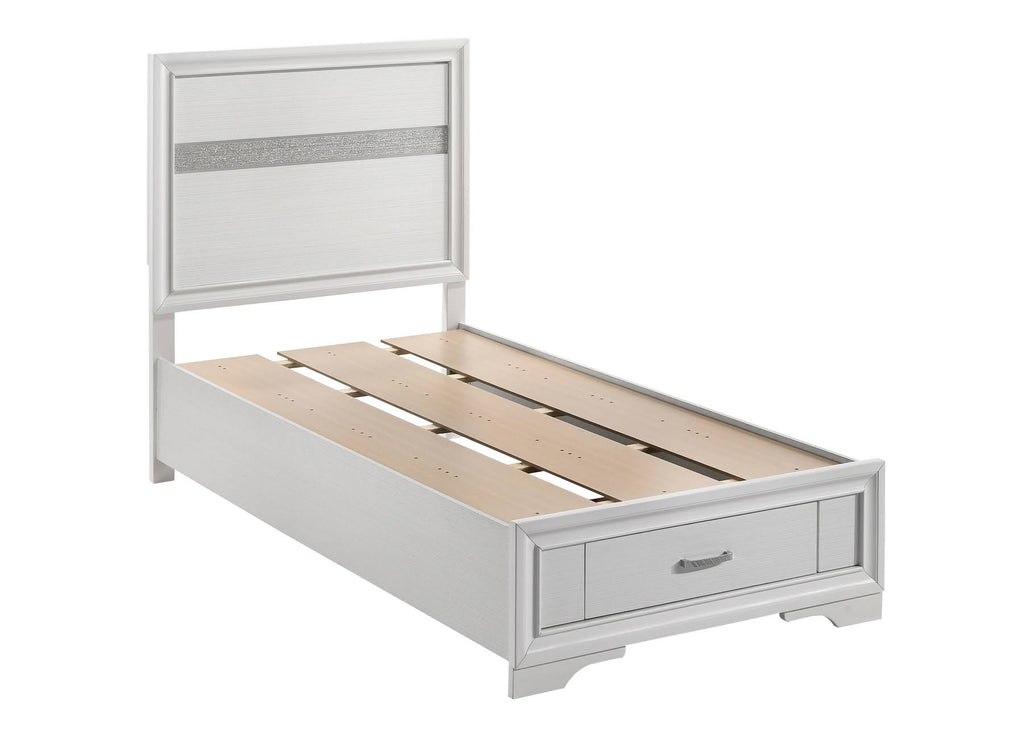 White Twin Storage Bed E800512
