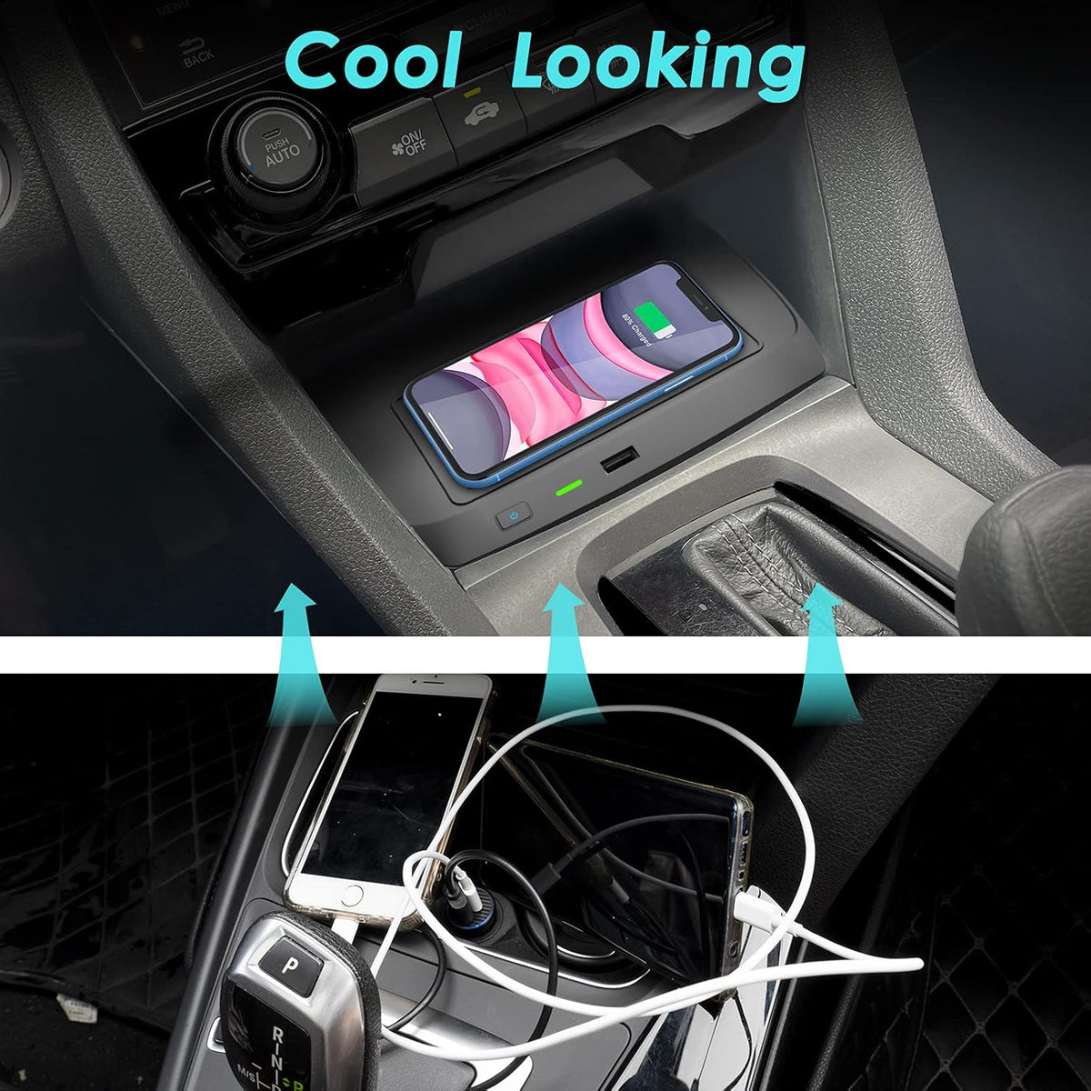 Wireless Charger for 10th Gen Honda Civic, Center Console Accessories Pack of 2 G2092