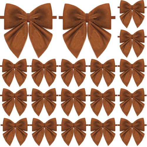 24 Pcs Mini Velvet Bows with Clips B2243