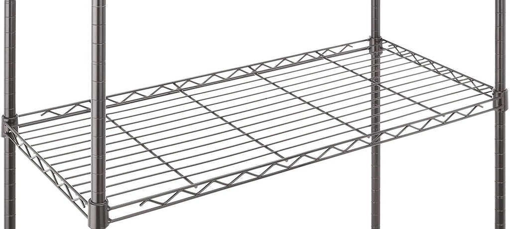 5-Shelf Black Wire Shelving Unit with Wheels W47872