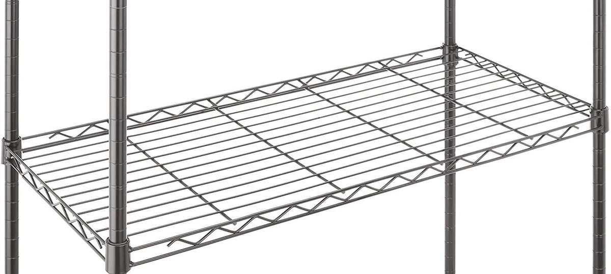 5-Shelf Black Wire Shelving Unit with Wheels W47872