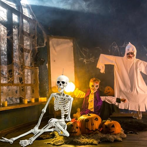 5.4 ft Posable Halloween Skeleton with Movable Joints X2464