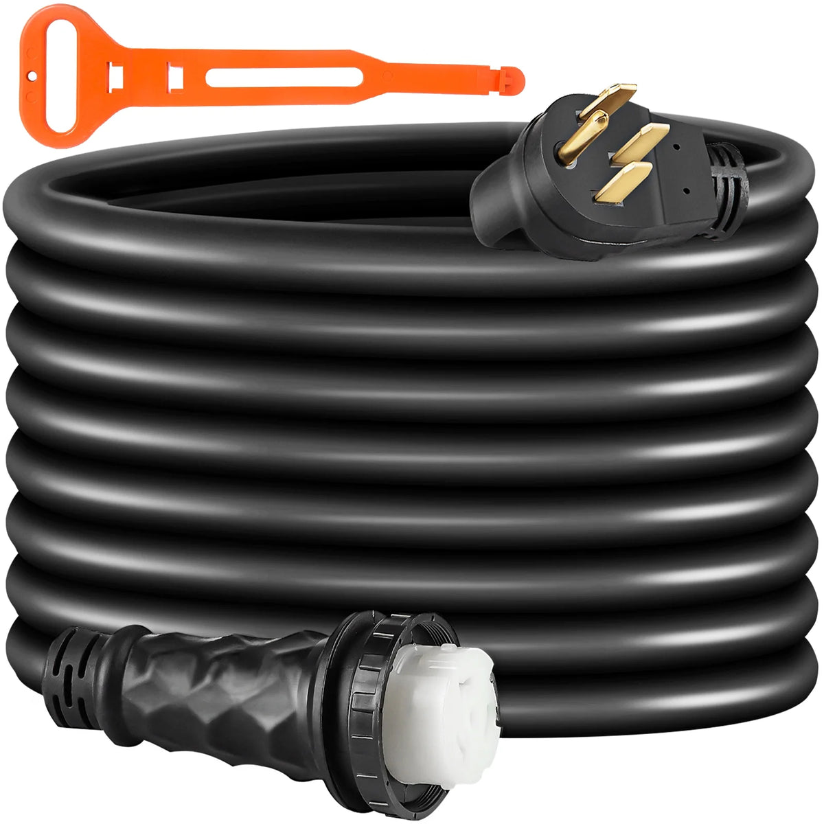 RV Shore Power Extension Cord 50A 36ft 125/250V STW 6AWG/3C+8AWG/1C NEMA SS2-50R Twist Lock Plug NEMA 14-50P E114