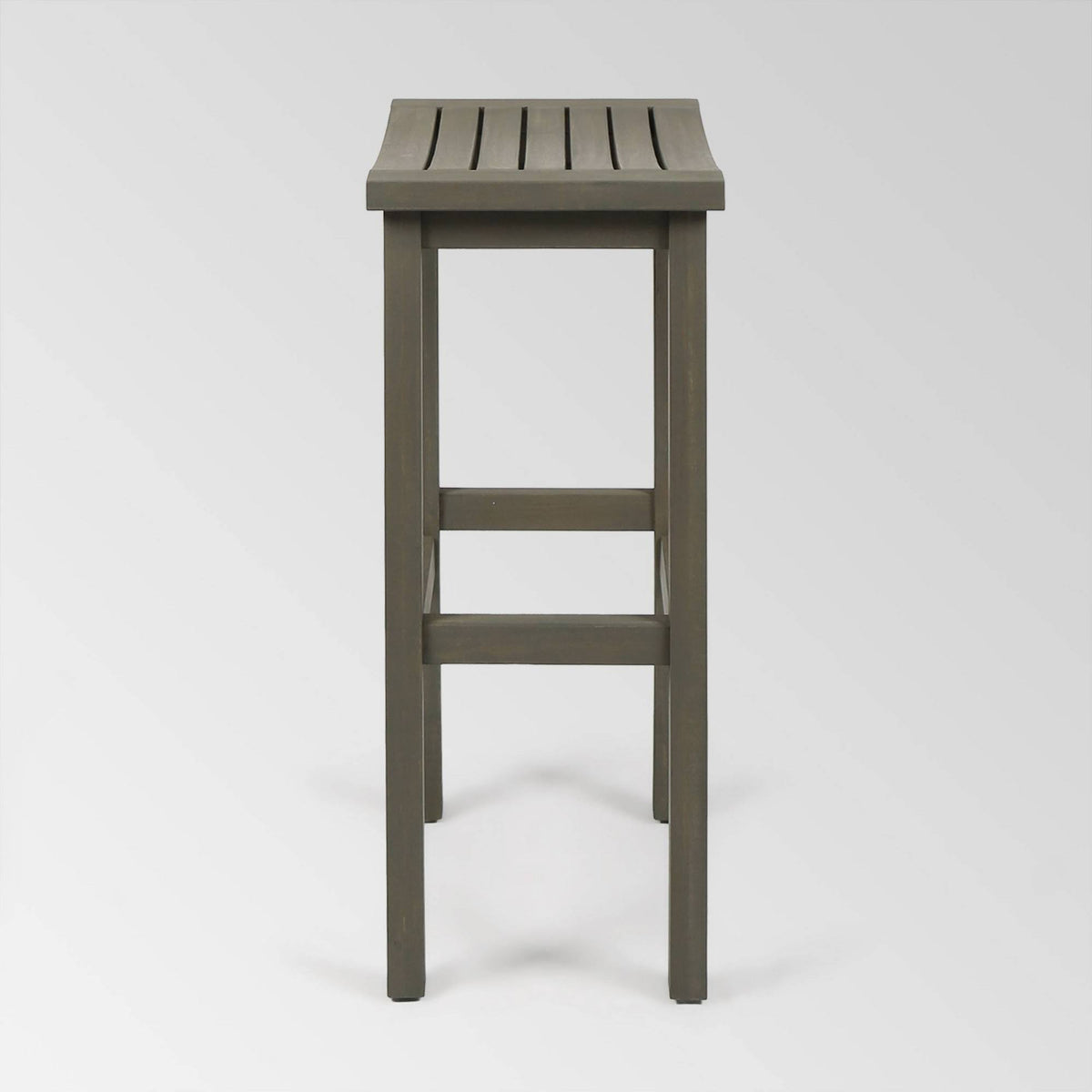 Gray Acacia Wood Outdoor Bar Stool Set of 4 O93668