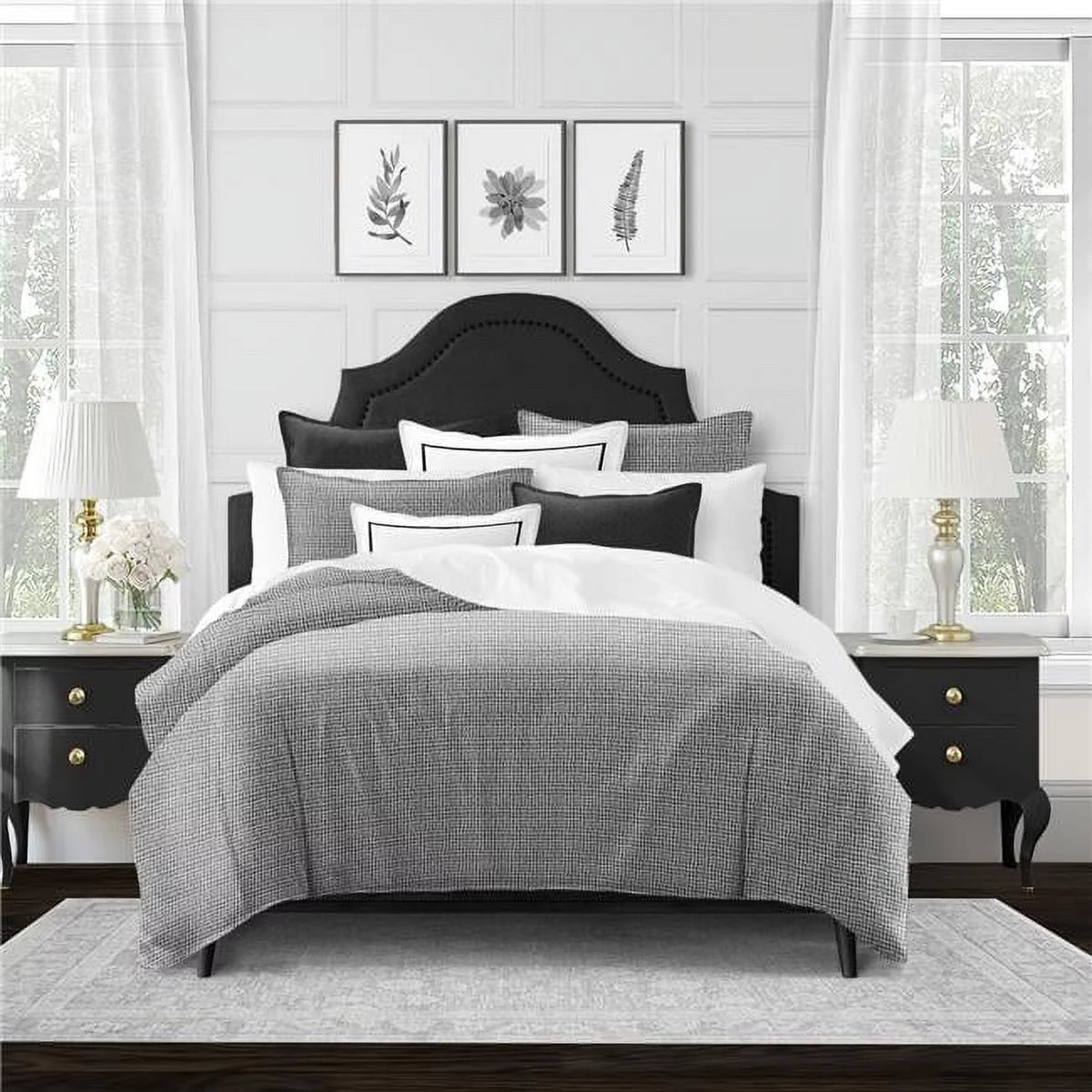 Charcoal Queen Size Coverlet & 2 Pillow Shams Set H826082