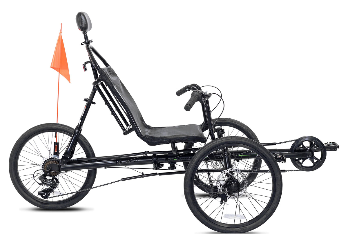 Black 3-Wheel Recumbent Bike F865