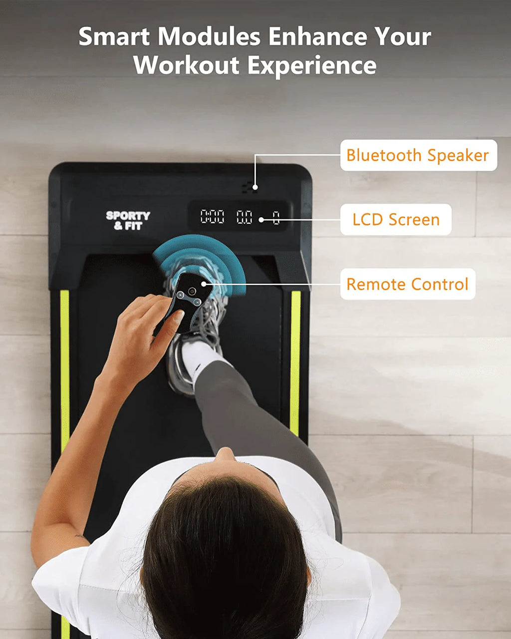 Gray Portable Treadmill with Bluetooth Speaker L7617