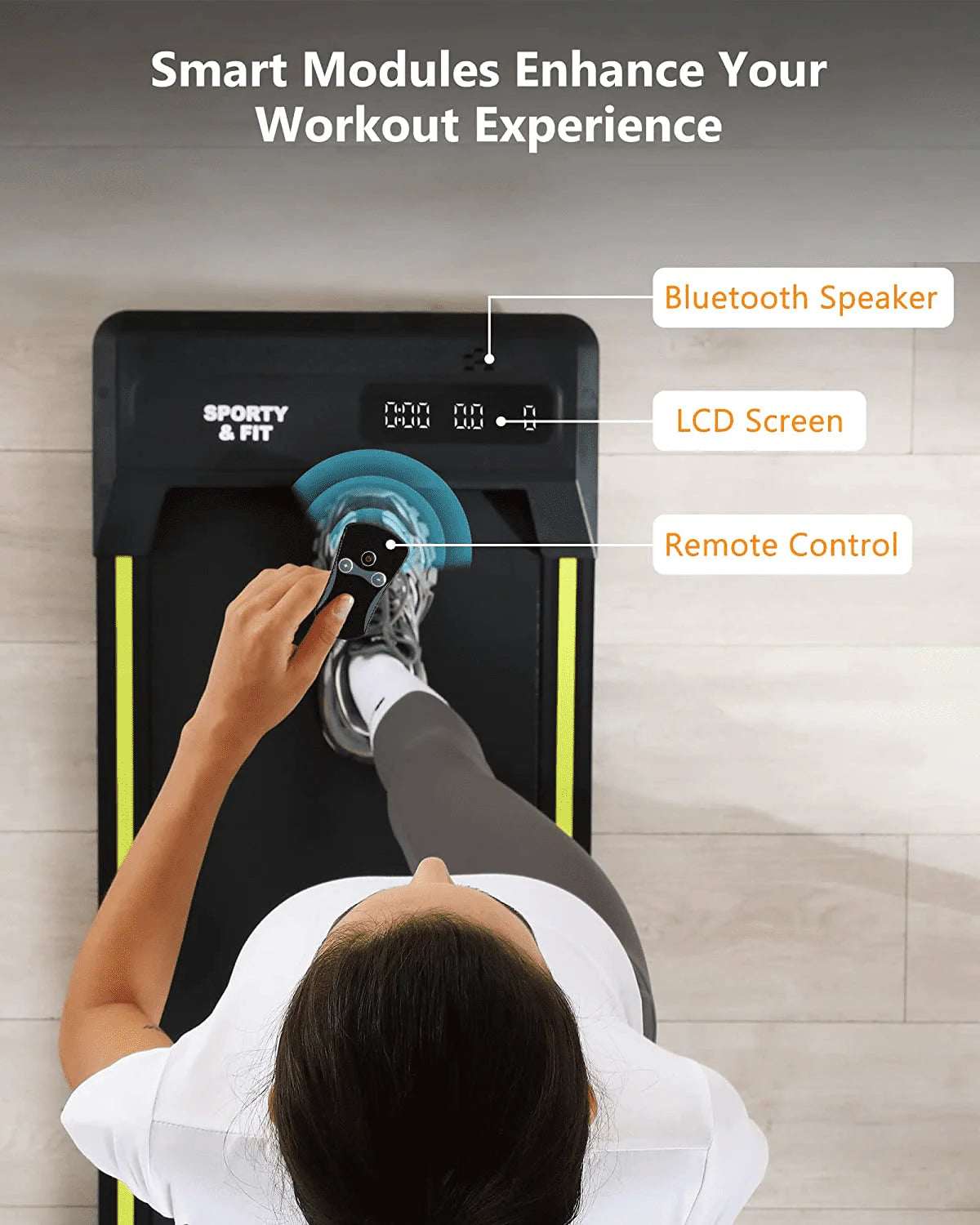 Gray Portable Treadmill with Bluetooth Speaker L7617