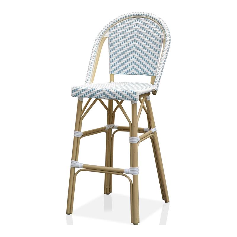 Blue Aluminum Patio Bar Chairs Set of 2 U91405
