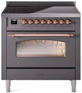 36 Induction Range with Electric Oven in Matte Graphite B293