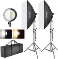 Bi-color Dimmable LED Softbox Lighting Kit with Light Stand B658