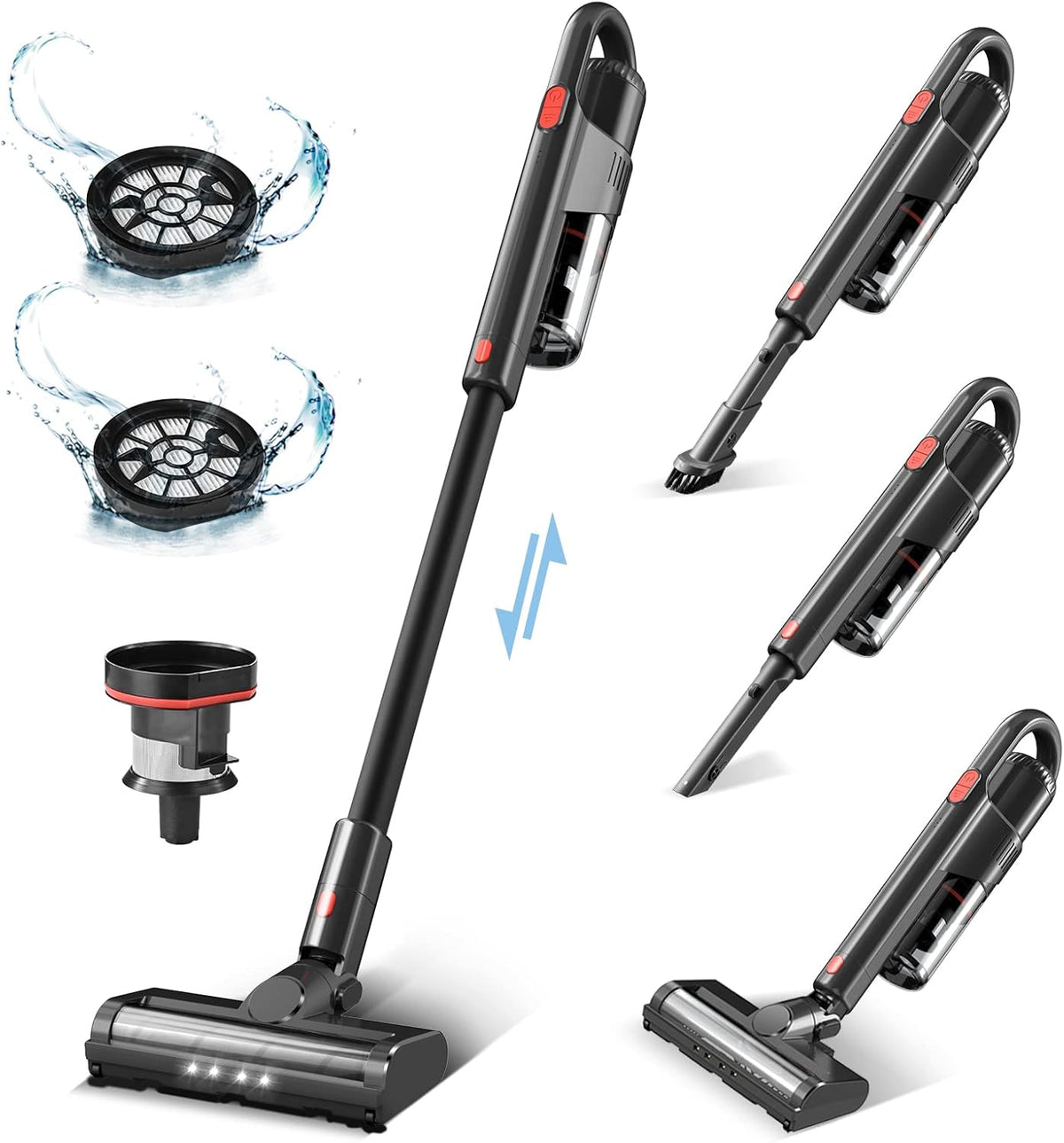 Cordless Stick Vacuum Cleaner 18kpa HEPA Filter 2 in 1 Handheld B893
