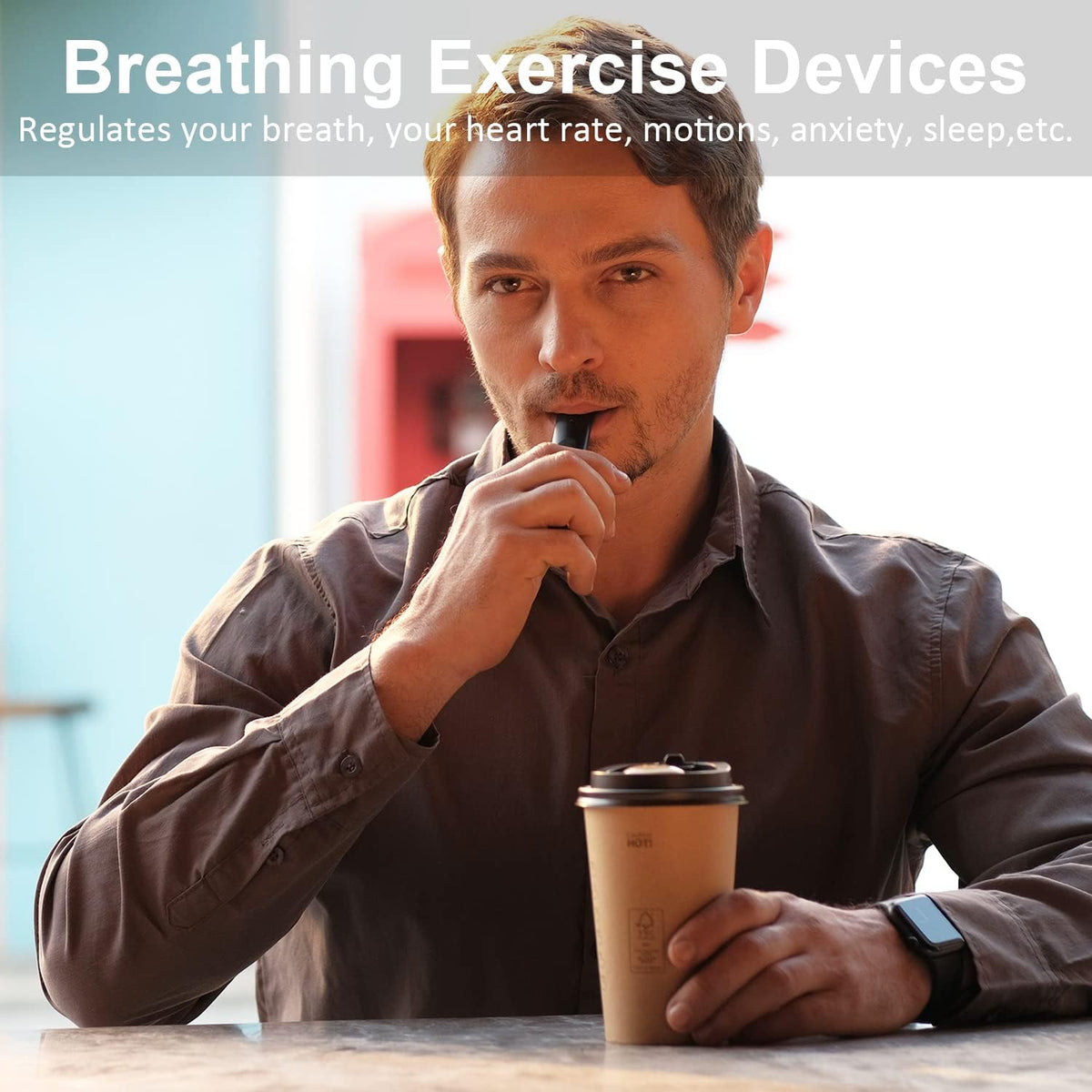Breathing Training Device, Respiratory Muscle Training, Pack of 2 H706435