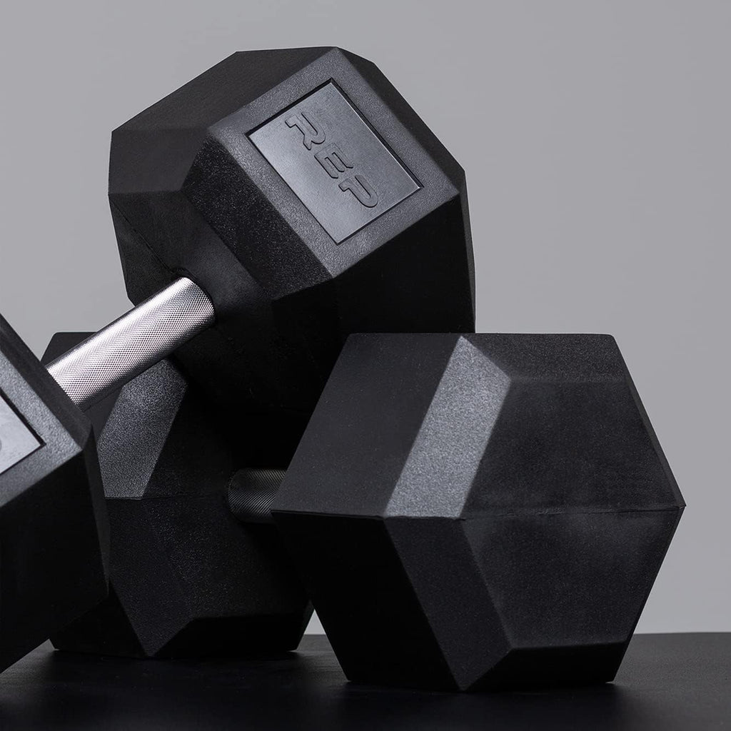 5-50 lb Rubber Hex Dumbbell Set Y49248
